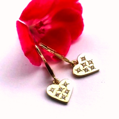 Diamond earrings",,Heart ". Original .